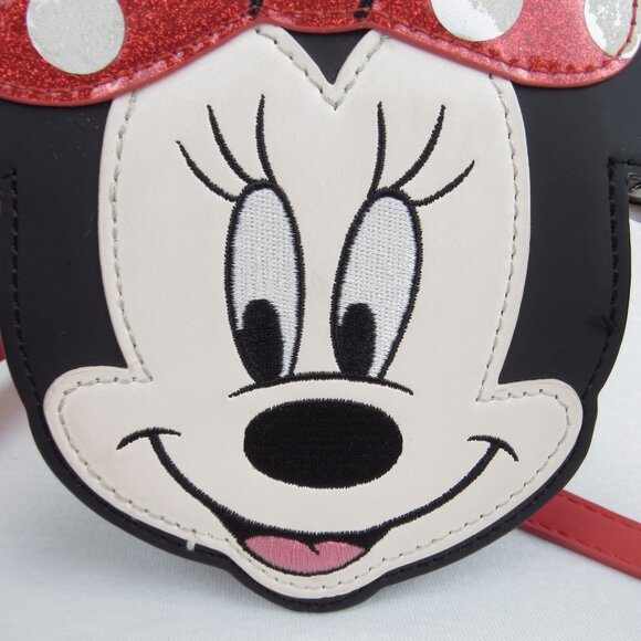 Minnie Mouse Child Purse With Adjustable Strap Minnie Face Zipper Closure - Picture 4 of 16